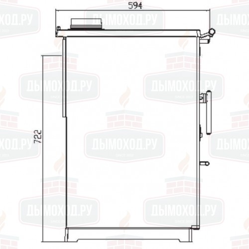 Плита PLAMEN 850 GLAS, белая, труба слева (Plamen)