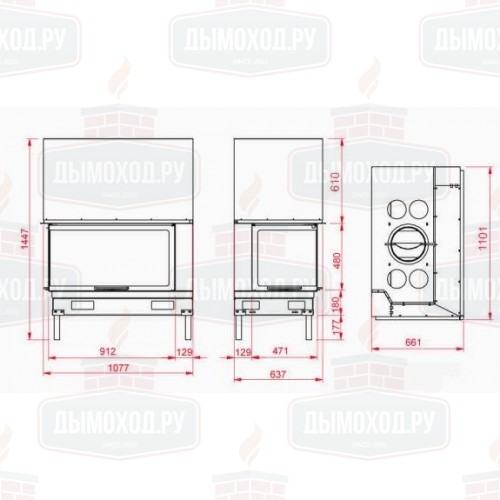 Каминная топка AX-FH 1200 VLD-GF GREY (Axis)