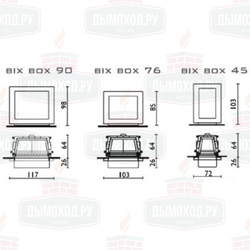 Облицовка BIX BOX 76 BRONZ, CR76 (EdilKamin)