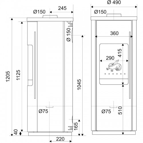 Печь AZULI GRIS (Richard Le Droff)