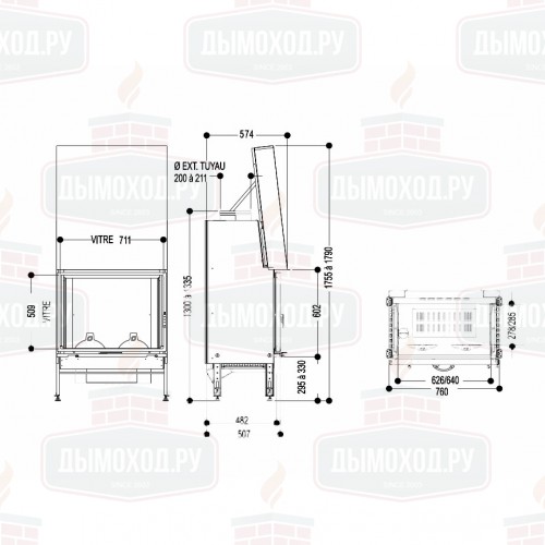 Каминная топка 980 ELG B (Richard Le Droff)