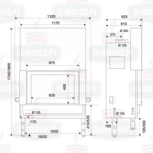 Каминная топка EMPYRIUM 1000 (Richard Le Droff)