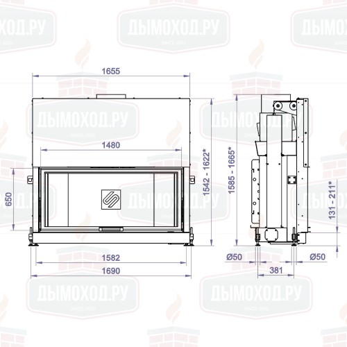 Каминная топка HF 1500W (Stav)