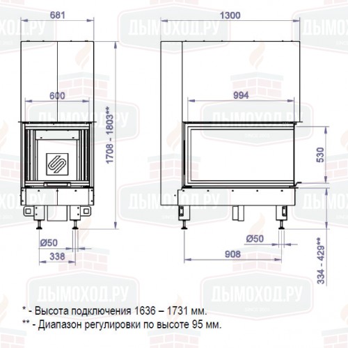 Каминная топка 3VLF 1000W (Stav)