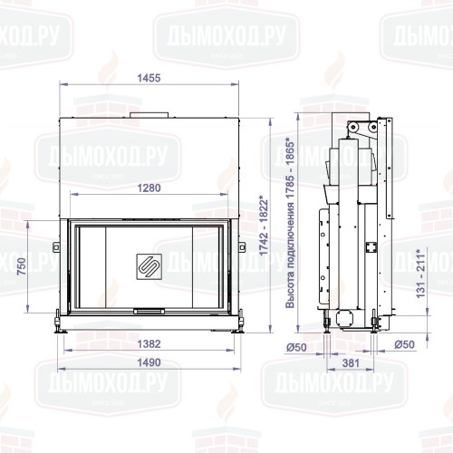 Каминная топка F 1300G (Stav)