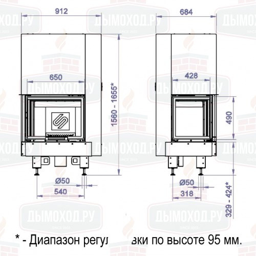 Каминная топка CFL 650G (Stav)