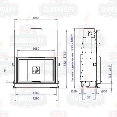 Каминная топка F 1100W (Stav)