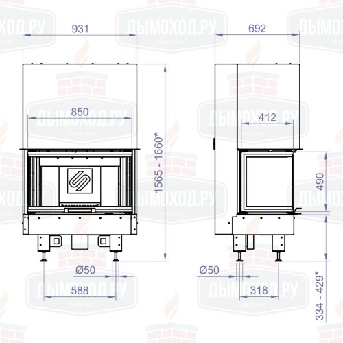 Каминная топка 3VF 850G (Stav)