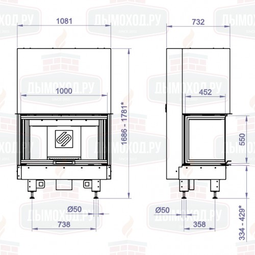 Каминная топка 3VF 1000W (Stav)
