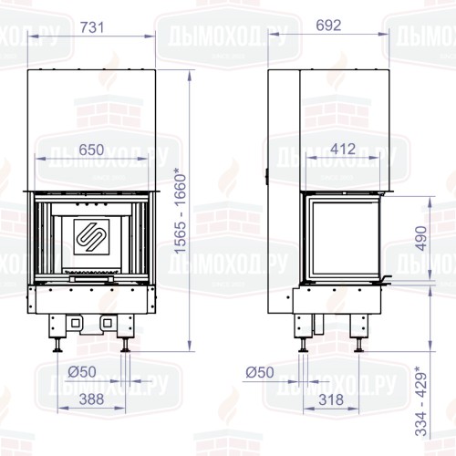 Каминная топка 3VF 650B (Stav)