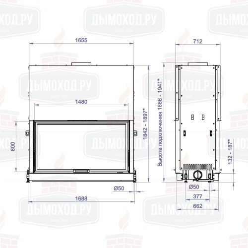 Каминная топка DF 1500W (Stav)