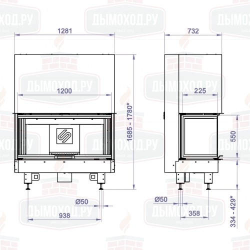 Каминная топка 3VFD 1200B (Stav)
