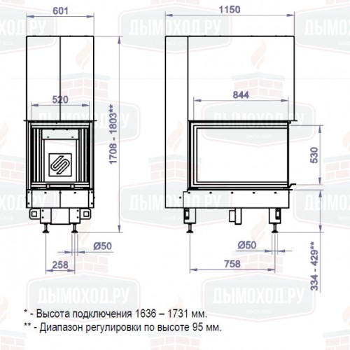 Каминная топка 3VLF 850W (Stav)