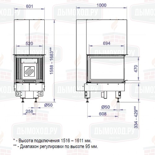 Каминная топка 3VLF 700G (Stav)
