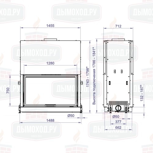 Каминная топка DF 1300G (Stav)