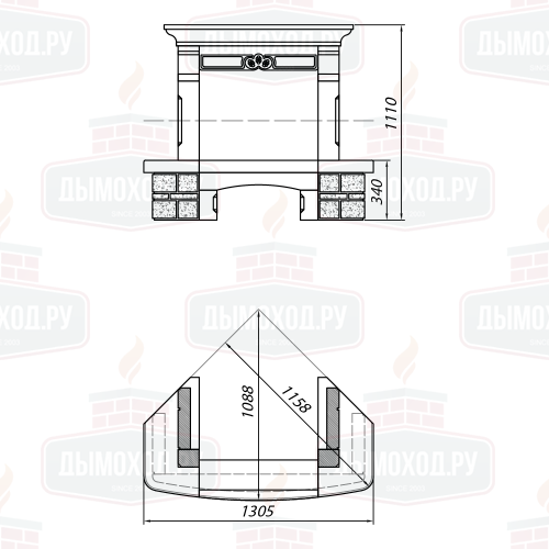 Облицовка TALENCE SR, угловая, с каменной балкой, универсальная (Supra-Russia)