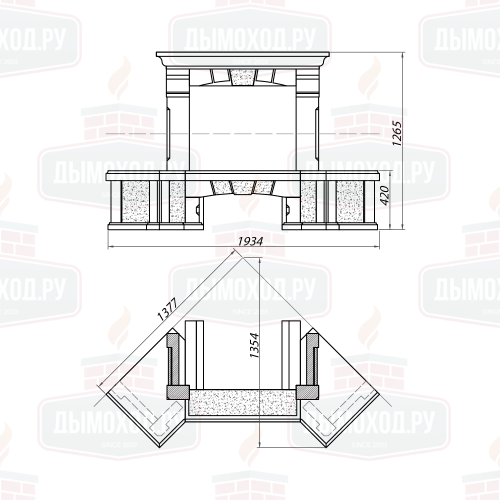 Облицовка MARBELLA SR, угловая, с каменной балкой (Supra-Russia)