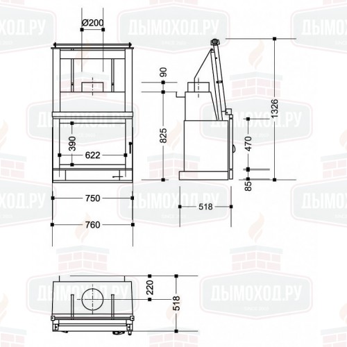 Каминная топка 162C (Supra)