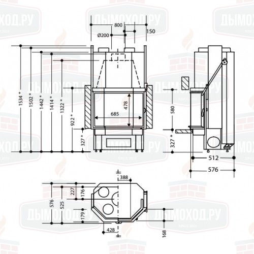 Каминная топка SAPHIR 1731 (Supra)