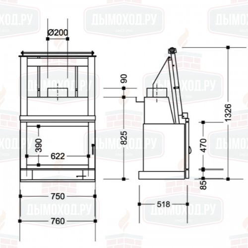 Каминная топка 168C (Supra)