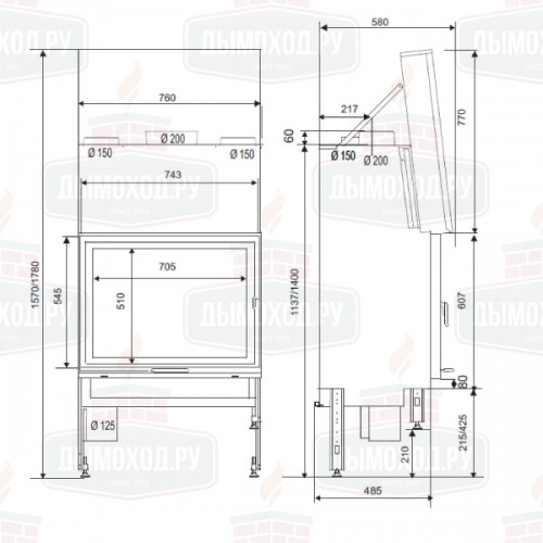 Каминная топка UNIVERS 231 B-PN (Supra)