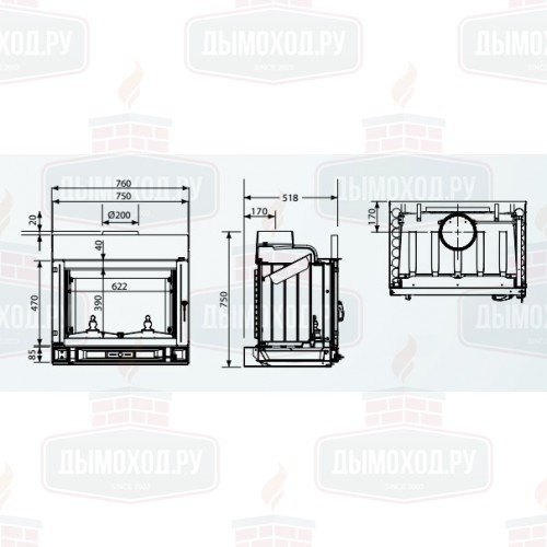 Каминная топка 148C (Supra)