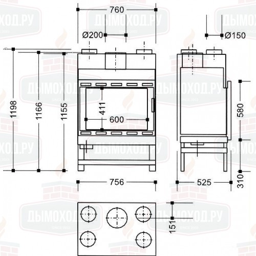 Каминная топка TEMPORIS 3D (Supra)