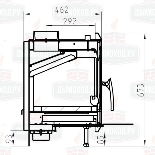 Каминная топка LANDSCAPE, чёрная (Thorma)