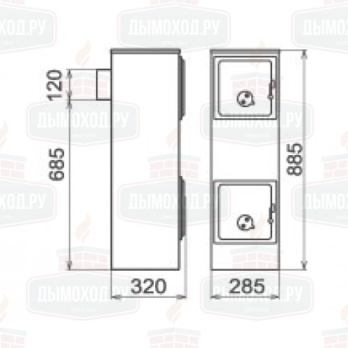 Печь KERPEN II, черная (Thorma)