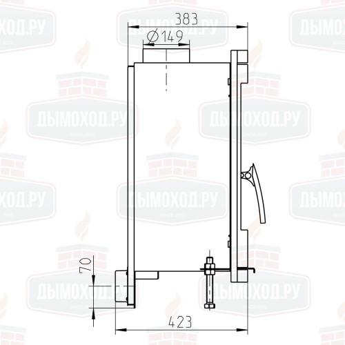 Каминная топка VALENCIA, чёрная (Thorma)