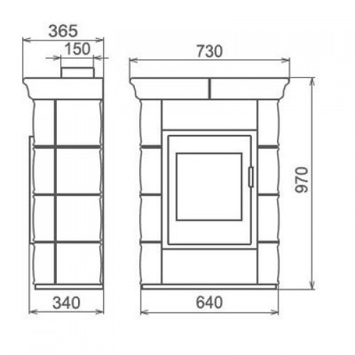 Печь BORGHOLM CERAMIC, чёрный/керамика тёмно-коричневая (Thorma)