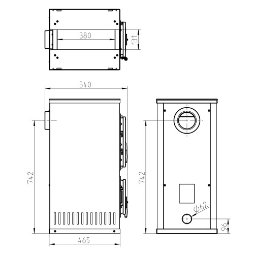 Печь FLENSBURG II, чёрный/серый (Thorma)