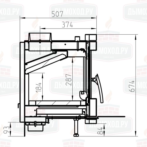 Каминная топка LIVORNO, чёрная (Thorma)