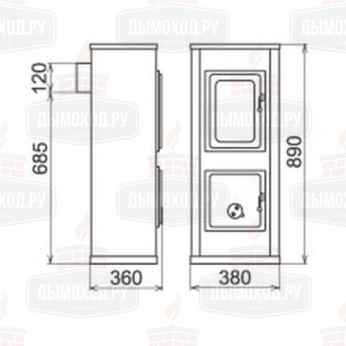 Печь MILANO II B, termoplate, бежевый (Thorma)