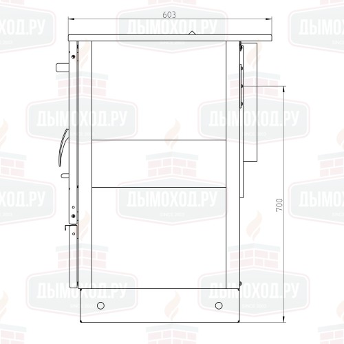 Печь-плита OKONOM 85/FIKO Excellent H, правая, чёрный (Thorma)