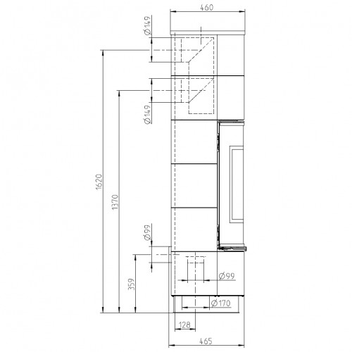 Печь DELIA PLUS CERAMIC, с аккумулирующими камнями, чёрный/керамика белая (Thorma)