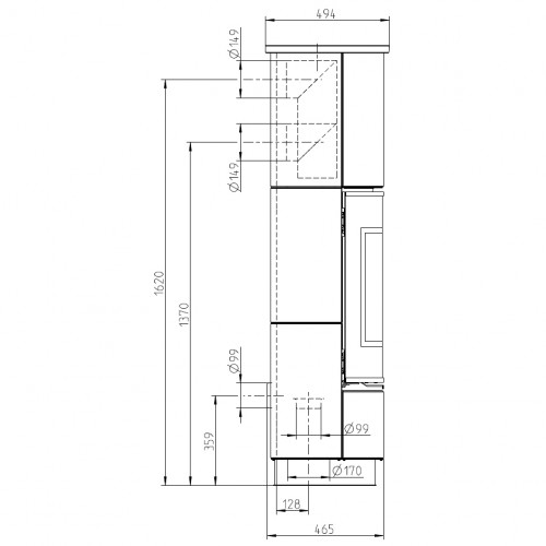 Печь DELIA EXTRA SERPENTINO, чёрный (Thorma)