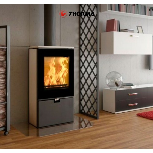 Печь CREMONA TOP, чёрный /белая керамика (Thorma)