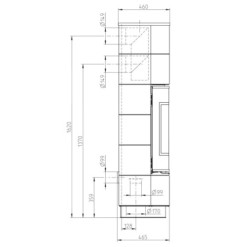 Печь DELIA CERAMIC EXTRA BLACK/BLACK SHINY (Thorma)