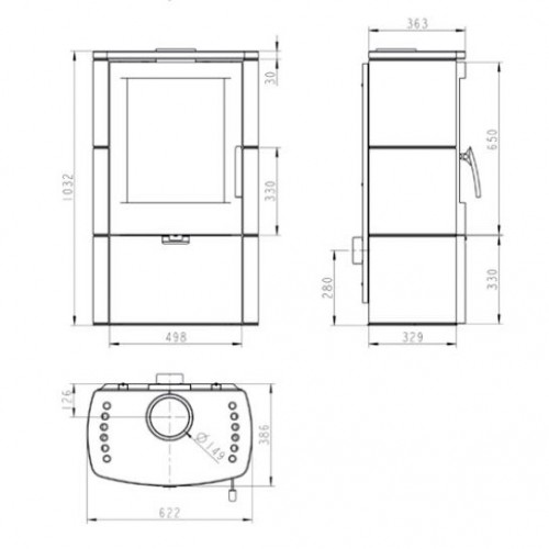 Печь FALUN SERPENTINO, серый (Thorma)