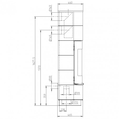 Печь DELIA STANDARD CERAMIC, черный/керамика слоновая кость (Thorma)