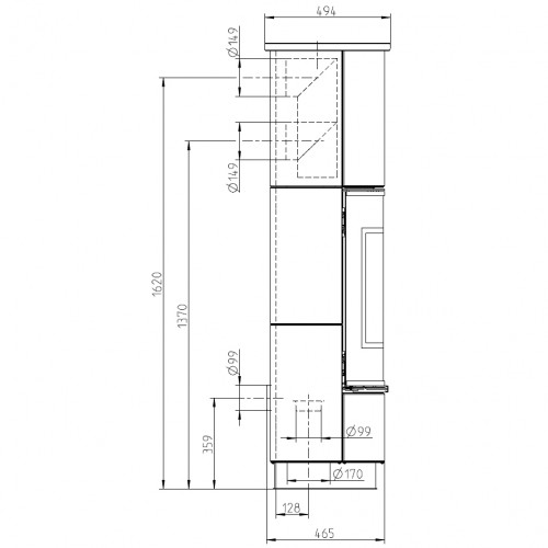 Печь DELIA PLUS SERPENTINO, чёрный, с аккумулирующими камнями (Thorma)