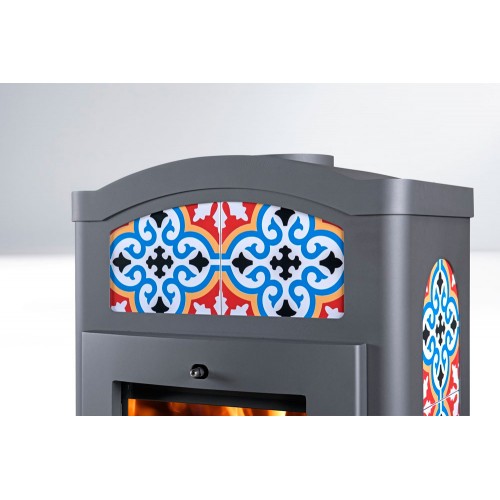 Печь TORINO, серая с орнаментом (Thorma)