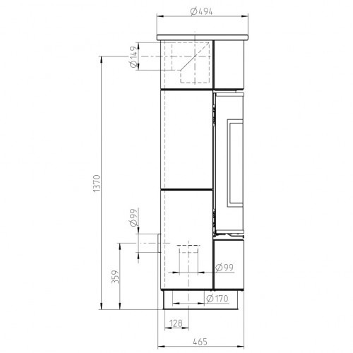 Печь ATIKA EXTRA SERPENTINO, с аккумулирующими камнями (Thorma)