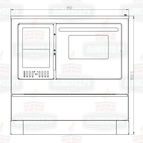 Печь-плита OKONOM 85/FIKO Excellent H, правая, чёрный (Thorma)