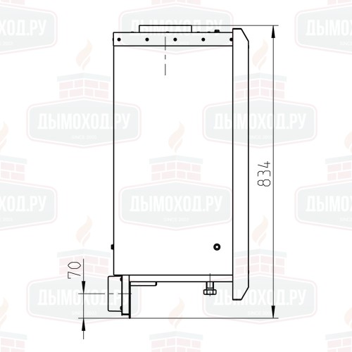 Каминная топка ALMERIA, чёрная (Thorma)