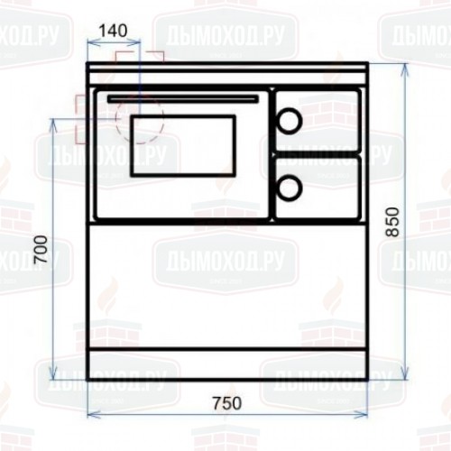 Печь-плита OKONOM75/FIKO DELUXE, левая, белый (Thorma)