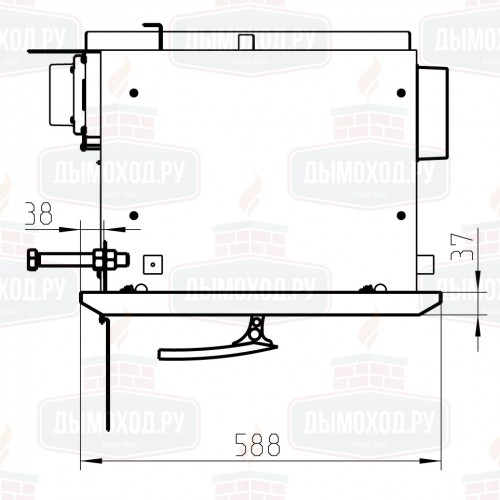 Каминная топка LANDSCAPE, чёрная (Thorma)