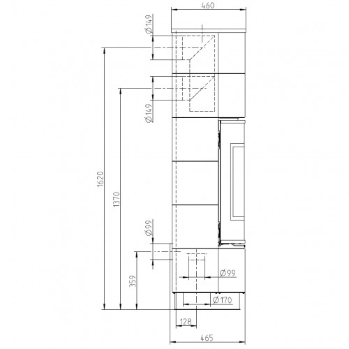 Печь DELIA EXTRA CERAMIC, чёрный/керамика белая (Thorma)