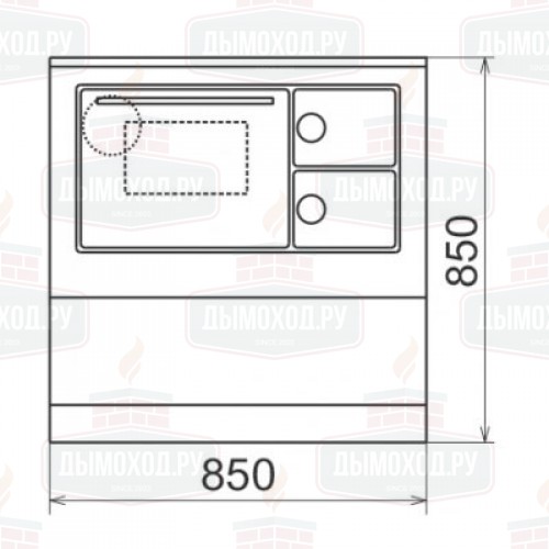 Печь-плита OKONOM 85/FIKO DELUXE, левая, коричневый (Thorma)